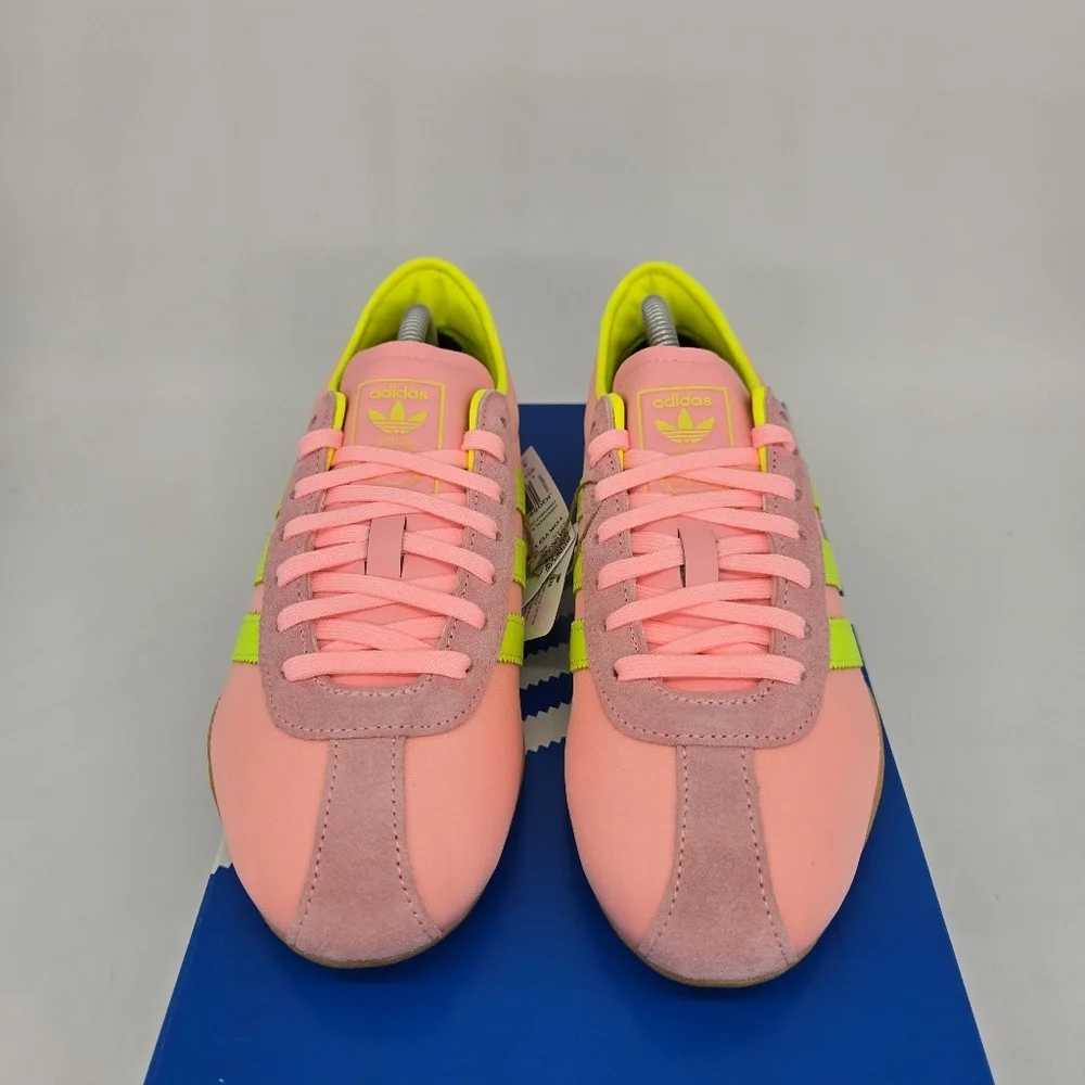 adidas Women's Tokyo JQ0584 Glow Pink Solar Yellow Gum Shoes Size 6.5 New
